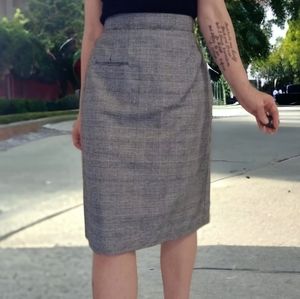 Vtg Glen Check Plaid Skirt